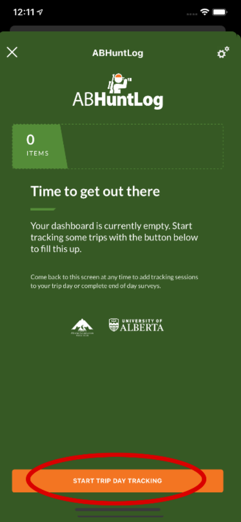 Start a trip step 1