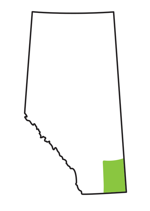 Map of the locations to find Great Plains Toads
