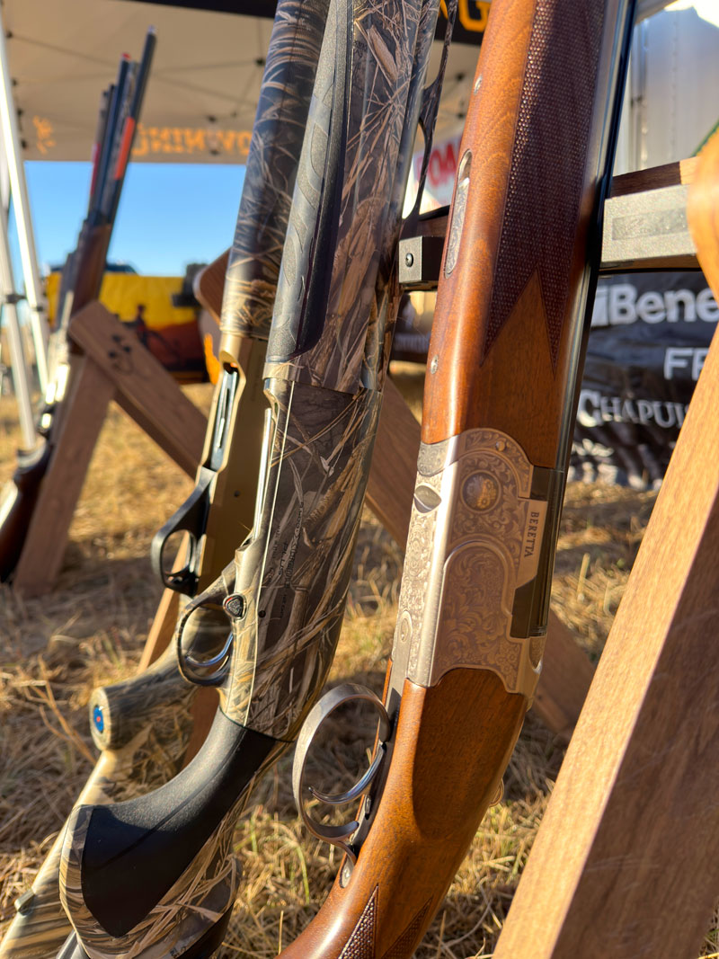 Line-up of guns